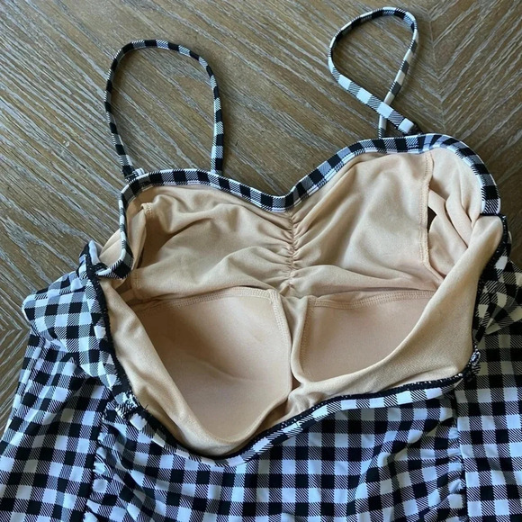 Motherhood “Bounce Back” PostPartum Compression Nursing Gingham Swimsuit Large - Picture 12 of 12